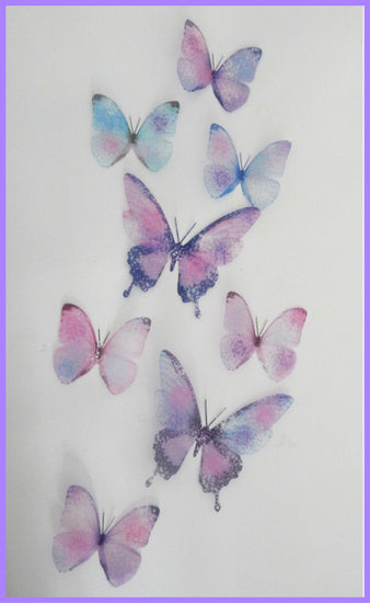 pastel glitter wall sticker butterflies