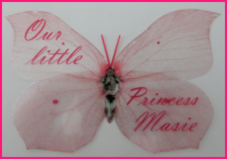 Personalised Butterflies in pink,lilac, blue pastel shades 3d stickers, nursery, kid's room,bedroom,wall art butterflies, baby