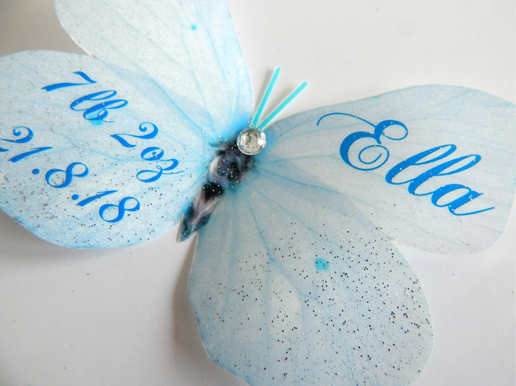 Personalised Butterfly 3d sticker, Christening gift, new baby, birthday,girls's bedroom decor, nursery wall art,personalised gift, name