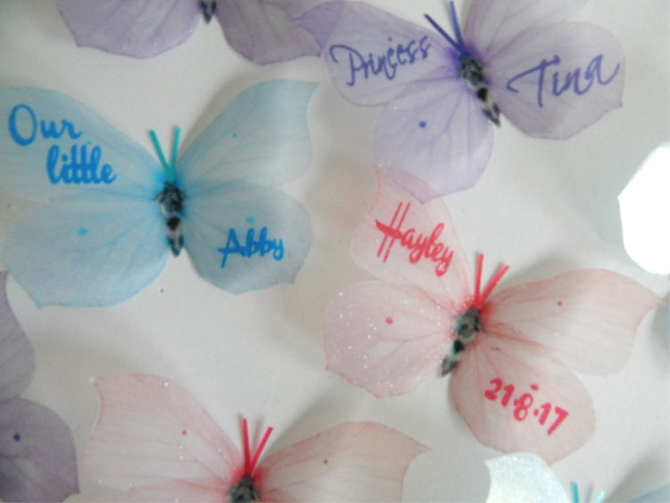 personalised pastel butterflies by Flutterframes