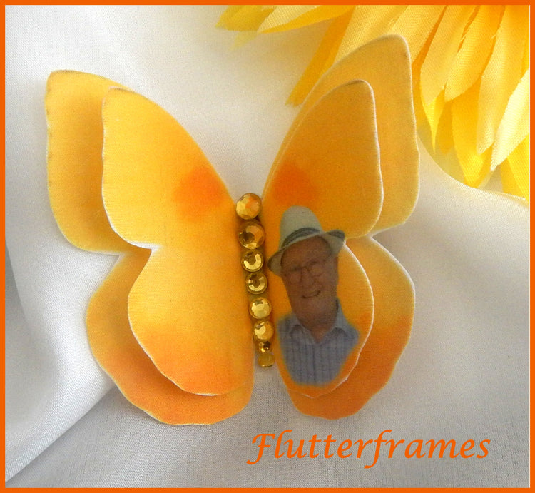 photo silk butterflies personalised hair clips
