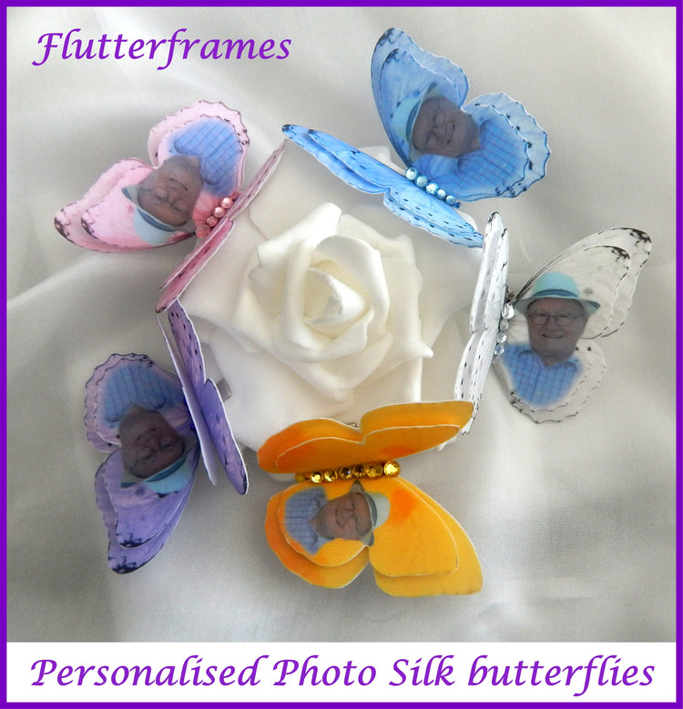 personalised photo silk butterflies