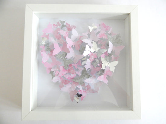 Pink deep frame butterfly picture