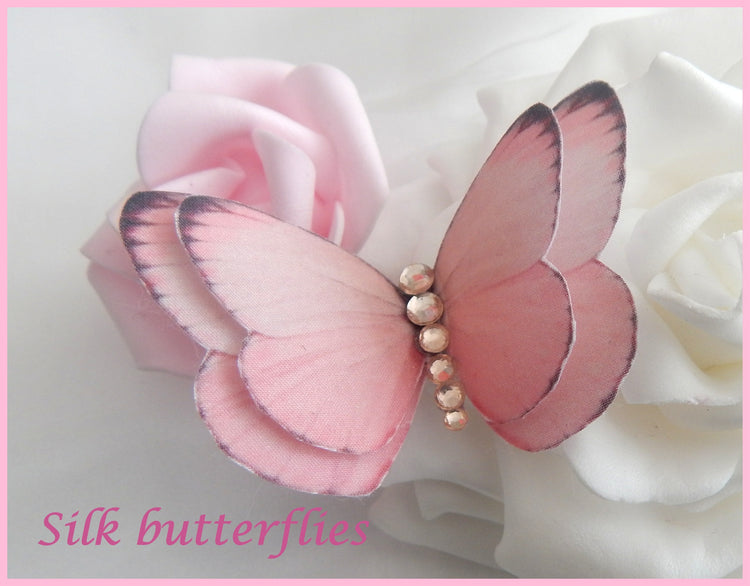 pink silk butterflies