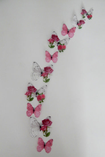 roses butterflies