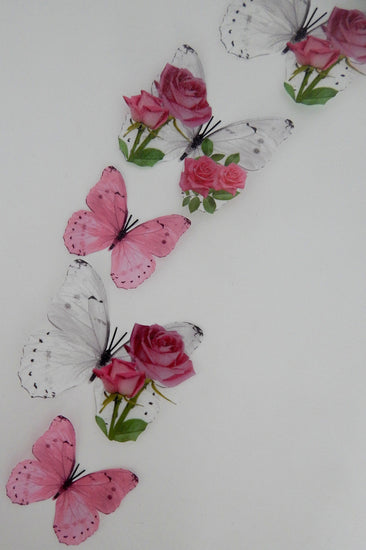 pink floral butterflies