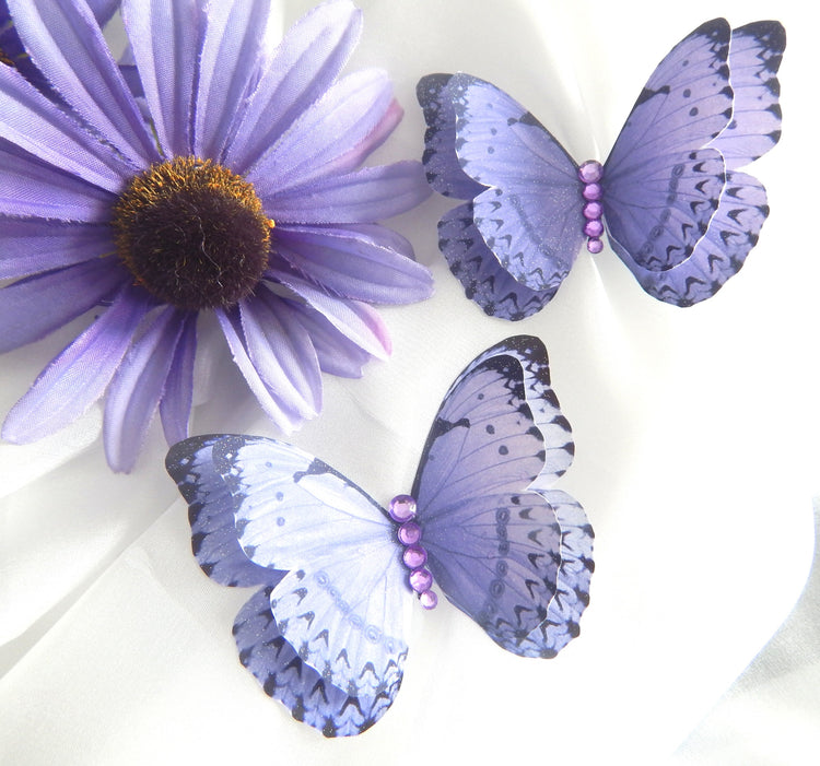 Beautiful Lilac Butterflies decor, double layered stunning, stickers butterflies