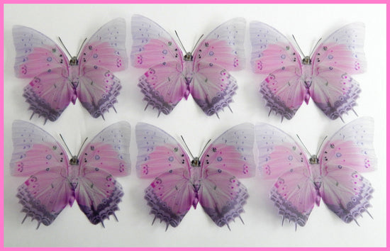 pretty pink and lilac butterfly designer wall sticker by flutterframes