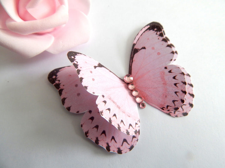 Beautiful pink Butterflies decor, double layered stunning, stickers butterflies