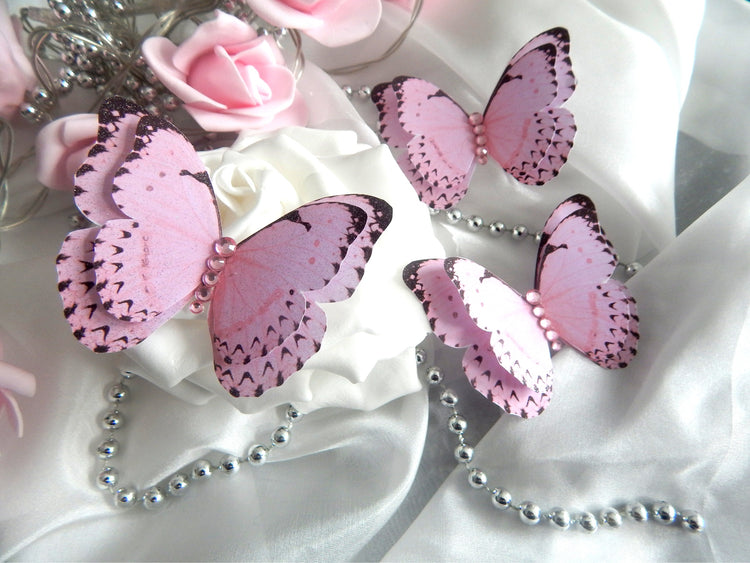 Bridal pink beautiful butterflies