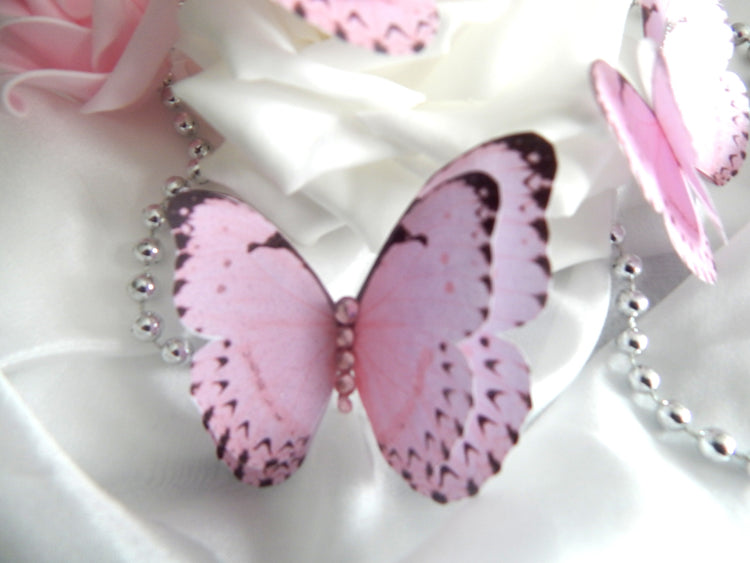 Bridal pink beautiful butterflies embellishments
