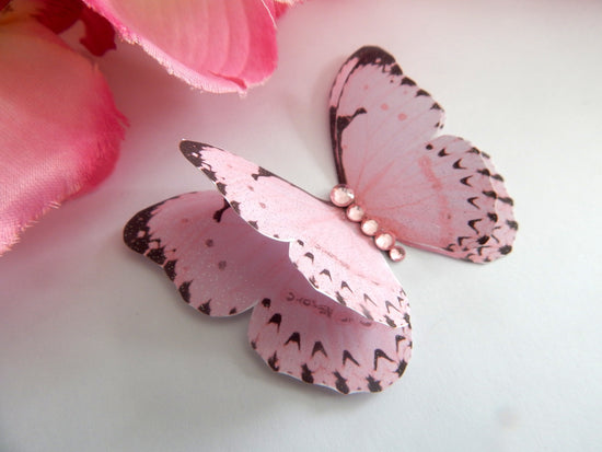 pink beautiful butterflies stickers embellishments