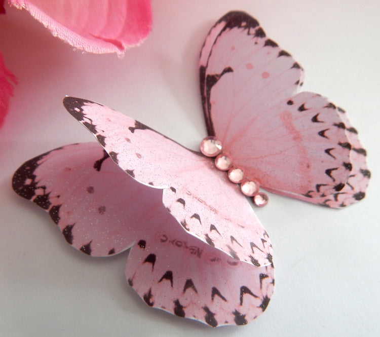 pink beautiful butterflies wall stickers embellishments