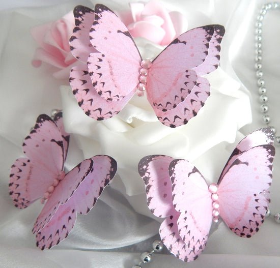 pink pretty butterflies 3d wall stickers embellishments