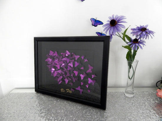 purple 3d butterflies by flutterframes
