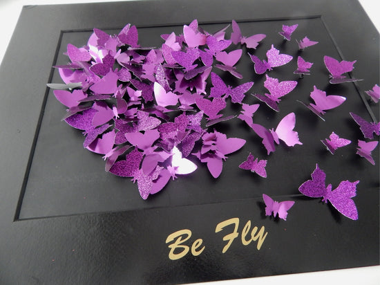 Purple 3d butterflies picture