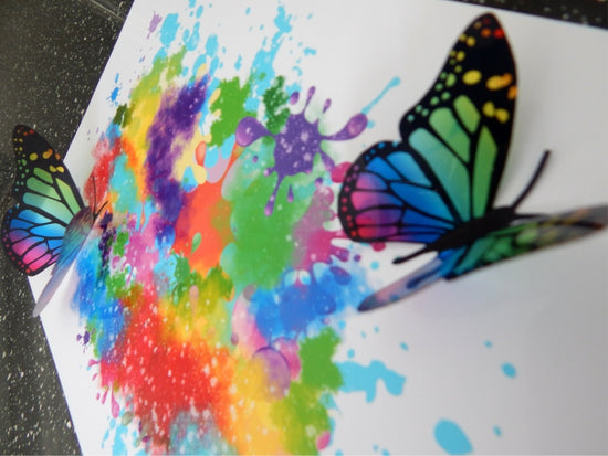 3d art rainbow butterflies framed picture