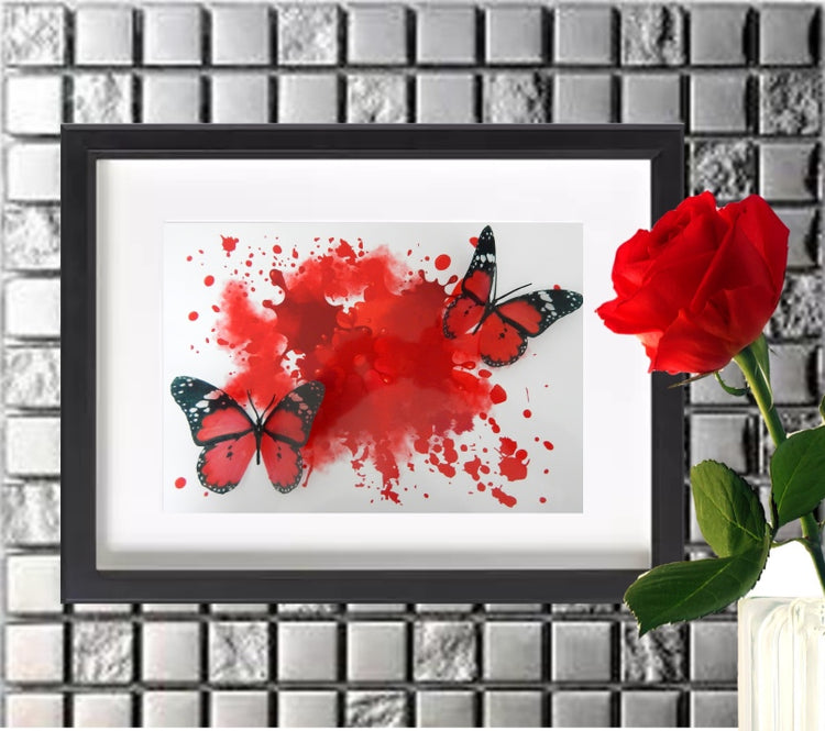 Red butterflies 3d picture