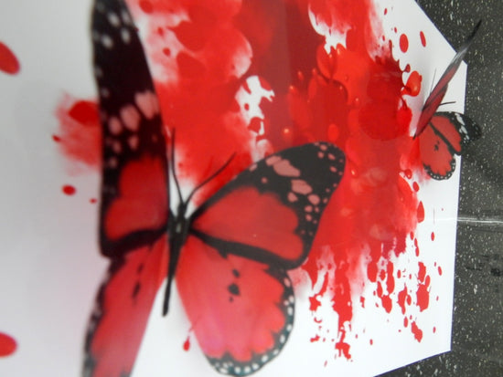 Red butterflies 3d picture by Flutterframes