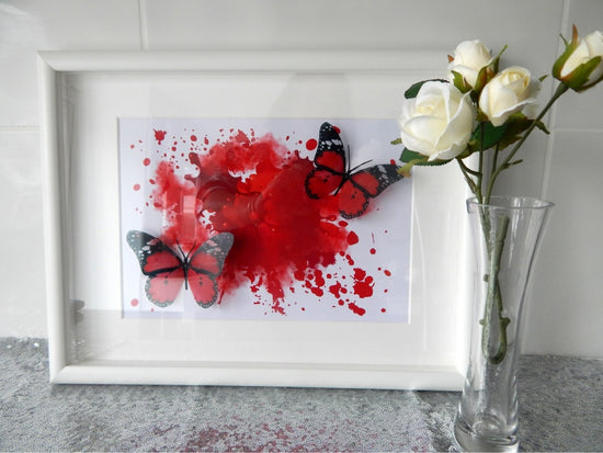 Unique Red butterflies 3d picture