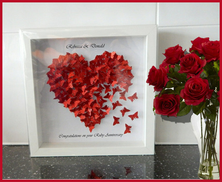 Ruby Anniversary picture, Wedding day ideas, Red heart picture unique hand crafted