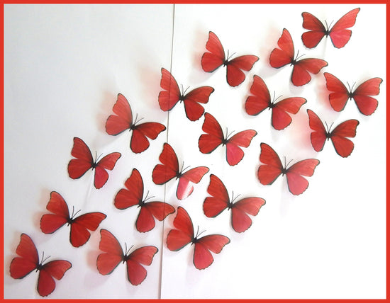 natural red butterfly conservatory stickers