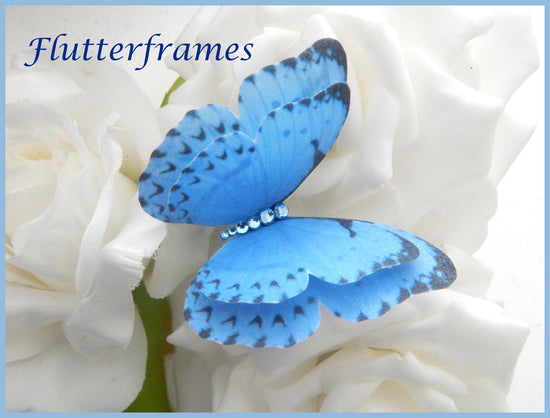 blue silk wedding butterflies