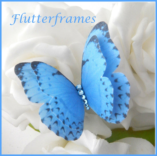 blue silk butterflies prom butterflies