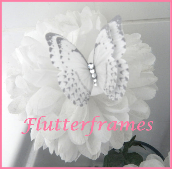 white wedding silk butterflies