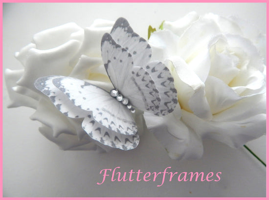 white pretty 3d  butterfly stickers