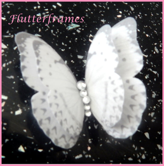 hand made white Silk butterflies