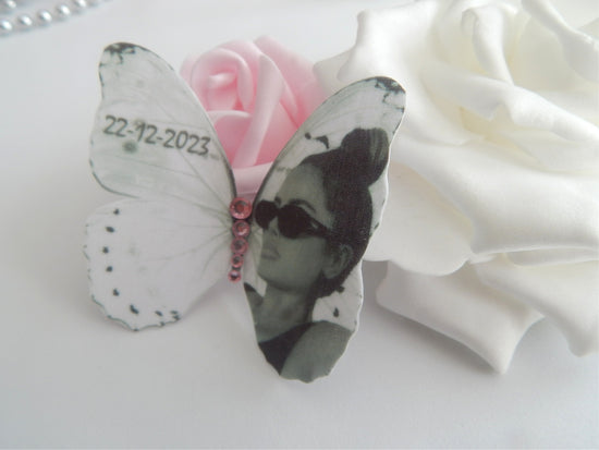 Pink personalised silk butterfly