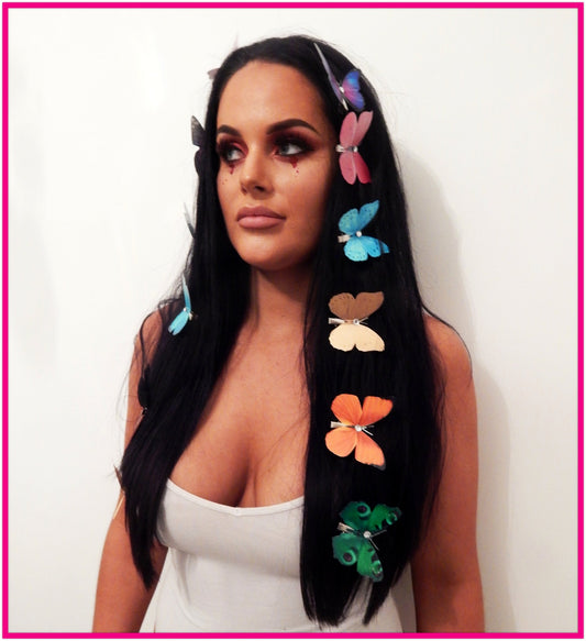Butterflies hair clips, handmade butterfly hair clips,, wedding, bridal, Christmas tree decorations