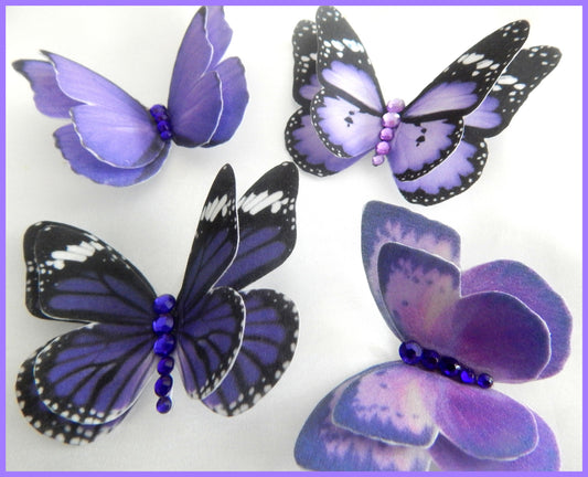 purple silk butterflies
