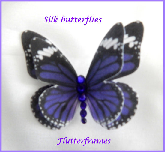 purple purple silk butterfly bridal hair accessory 