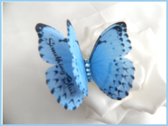 Bridal silk blue butterfly