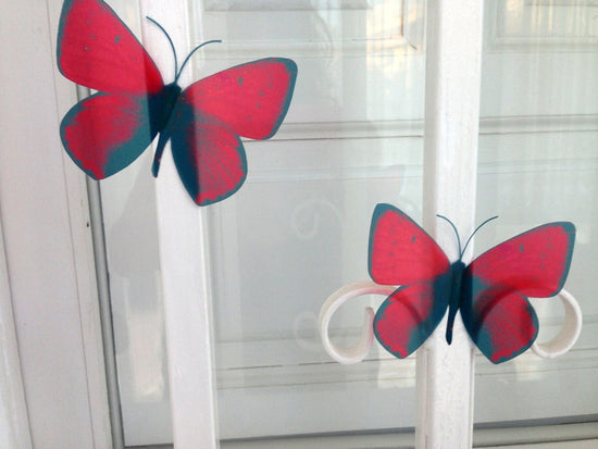 red natural butterfly stickers