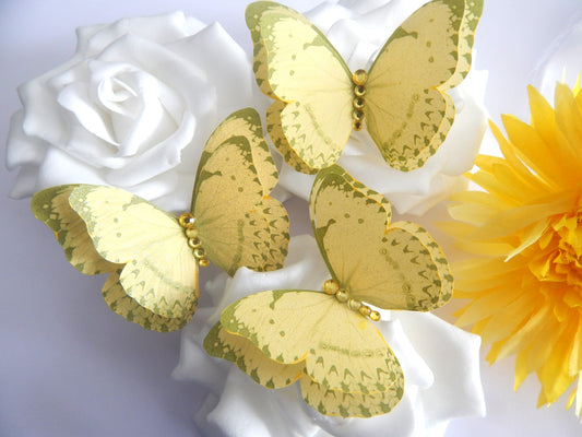 yellow pretty butterfly embellishment