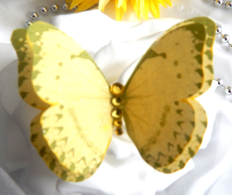Beautiful yellow Butterflies decor, double layered stunning, stickers butterflies