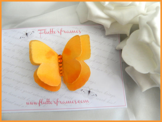 Handmade  yellow butterfly silk embellishments 